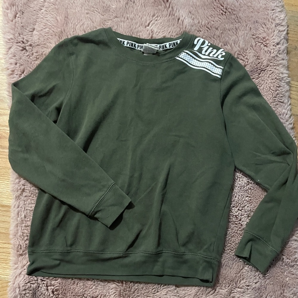 brand PINK green crew neck